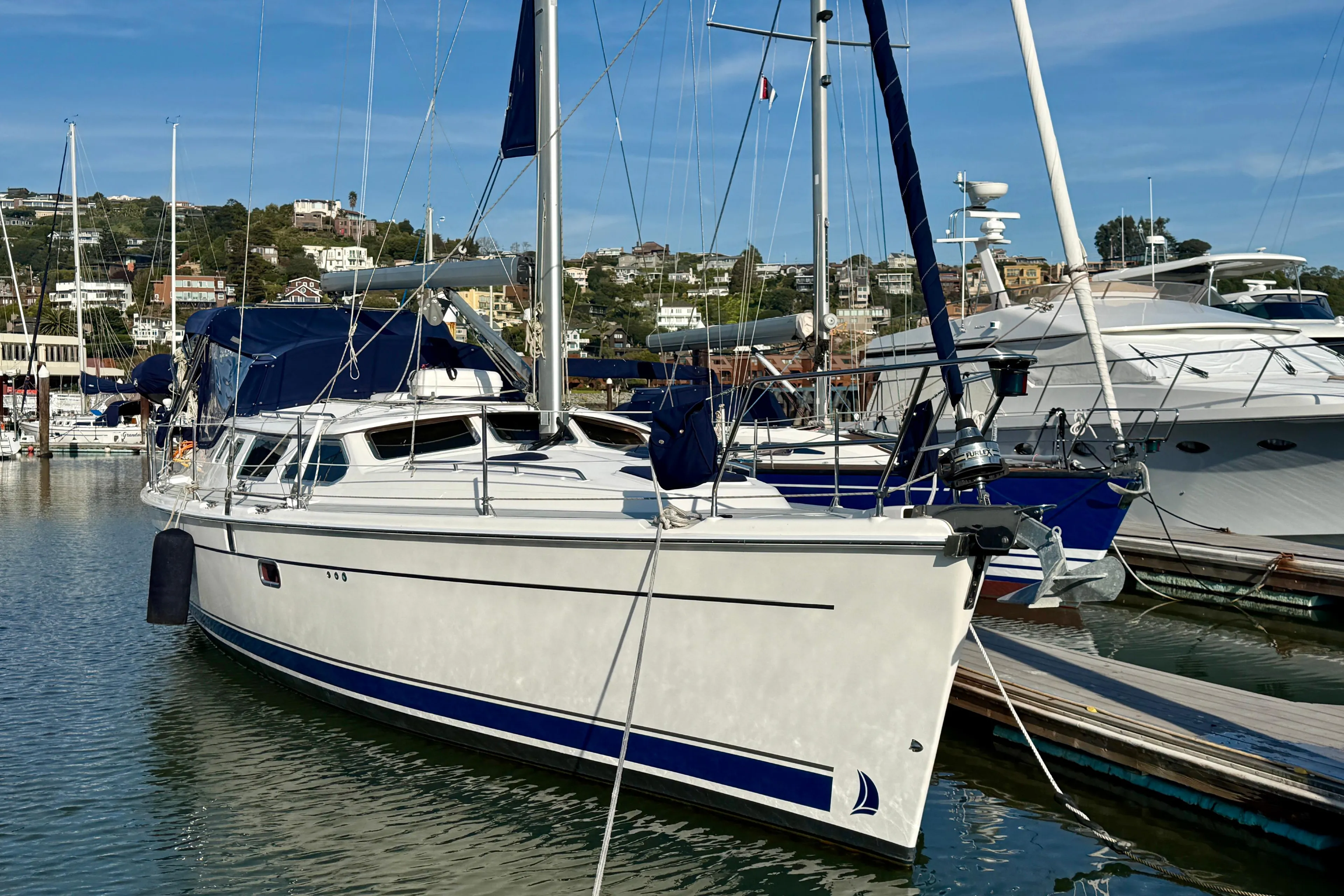 DUET at her slip in Tiburon