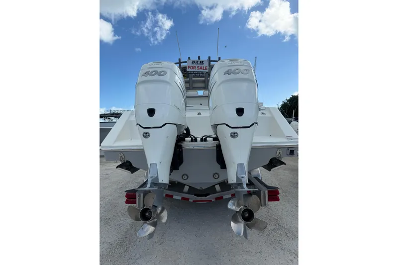  Yacht Photos Pics 2023 Solace 32 CS boat with twin 400 horsepower engines, for sale.