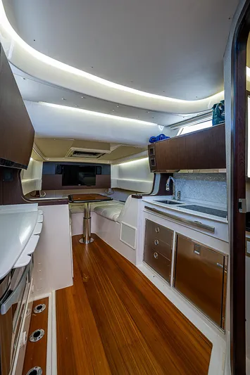  Yacht Photos Pics Luxurious interior of 2019 Grady-White Canyon 456 boat with modern amenities.