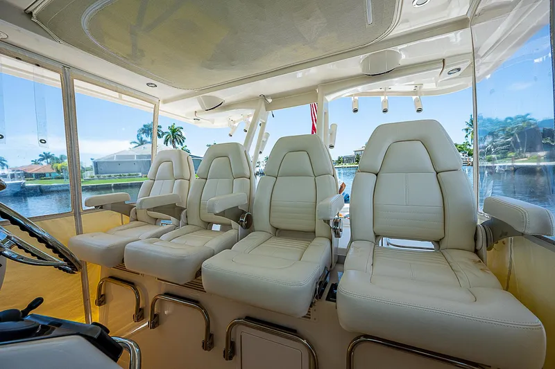  Yacht Photos Pics Luxurious seating inside 2019 Grady-White Canyon 456 boat.