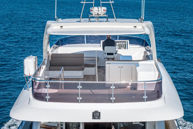  Yacht Photos Pics 2023 Massimo Marine 72' Flybridge Motor Yacht cruising on open water.