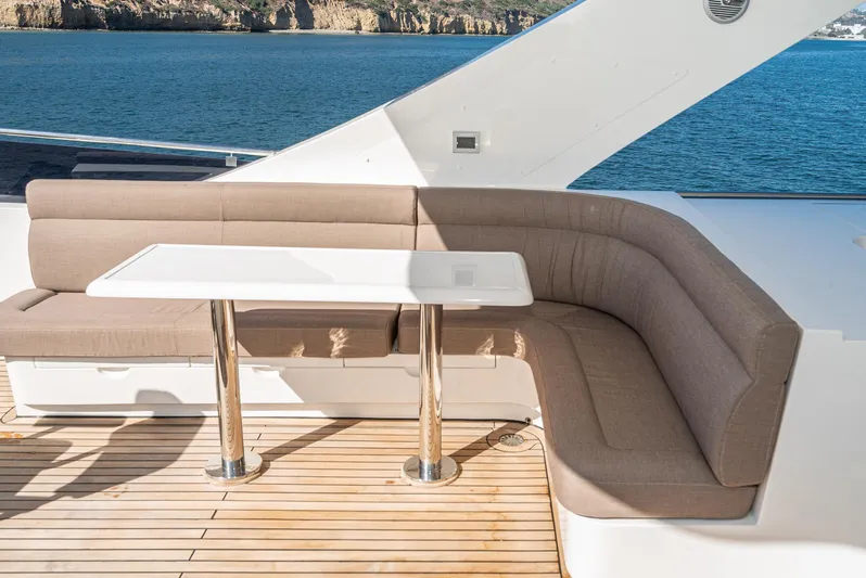  Yacht Photos Pics Luxurious seating area on 2023 Massimo Marine 72' Flybridge Motor Yacht.