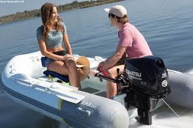2022 ZAR Mini Rib 10 Lite inflatable boat on water with two people.