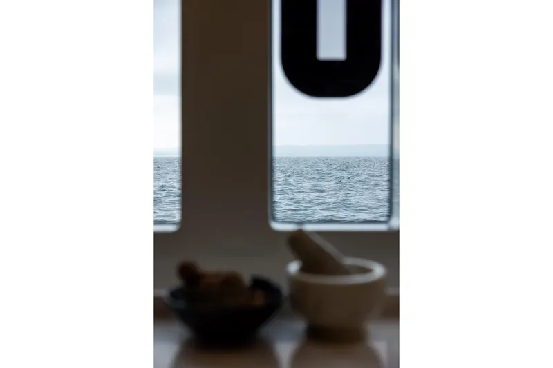 Spice Of Life II Yacht Photos Pics View of the ocean through Sunreef 60 yacht window, 2025 model.