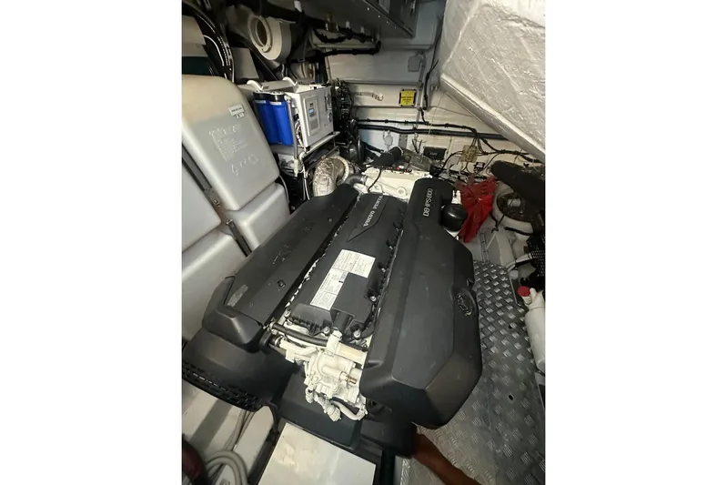 Yacht Photos Pics Engine room of 2024 Azimut Atlantis 51 yacht with Volvo Penta engine.