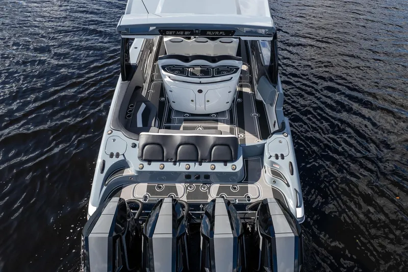  Yacht Photos Pics 2020 MTI V42 boat with sleek design and powerful engines on open water.