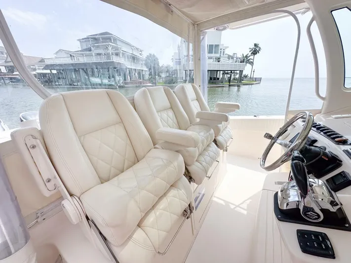  Yacht Photos Pics Luxurious interior of 2011 Grady-White 366 Canyon boat with 2020 Suzuki engines.