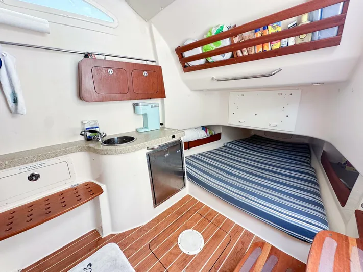  Yacht Photos Pics Interior cabin of 2011 Grady-White 366 Canyon with 2020 Suzuki engines.