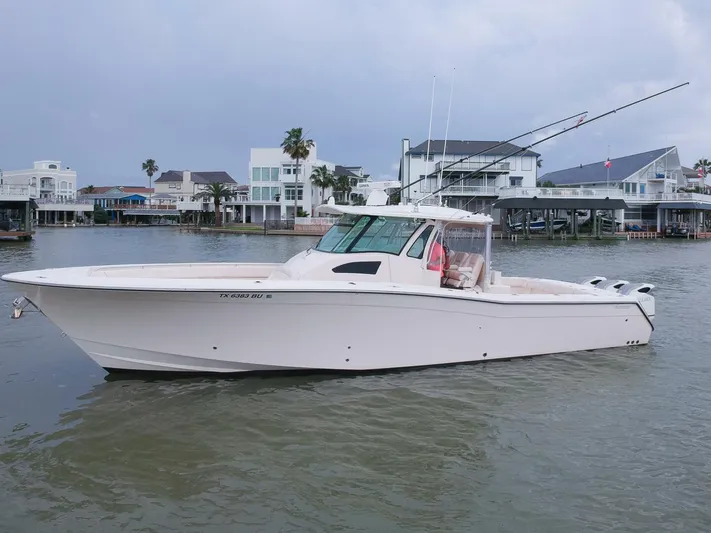  Yacht Photos Pics 2011 Grady-White 366 Canyon boat with 2020 Suzuki engines on the water.