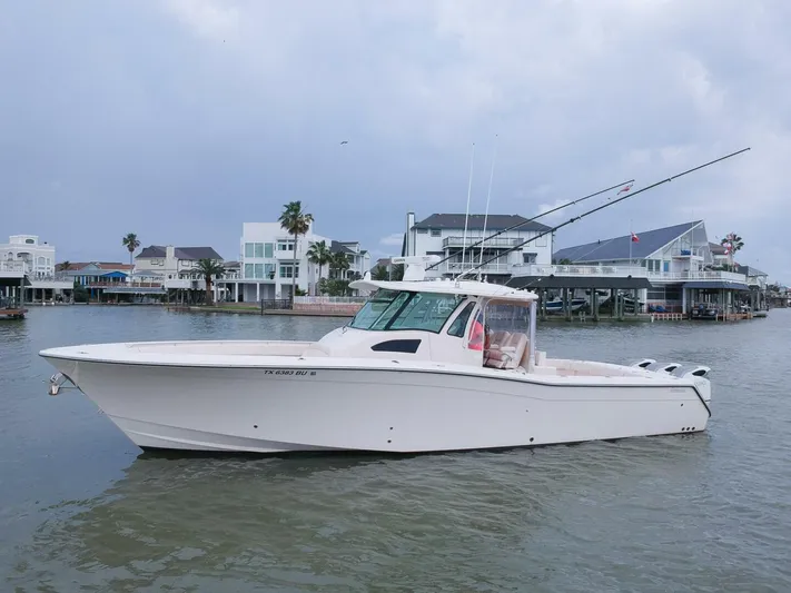  Yacht Photos Pics 2011 Grady-White 366 Canyon boat with 2020 Suzuki engines on the water.