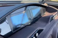 Dashboard of 2020 Cobalt R7 Surf boat with dual Garmin displays.