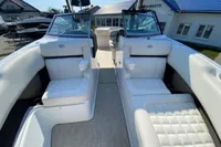 2020 Cobalt R7 Surf boat interior with white seating and open deck layout.