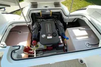2020 Cobalt R7 Surf boat engine compartment with Volvo Penta engine.