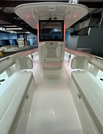 Wcn 55877 280ccx Yacht Photos Pics 2025 World Cat 280 CCX boat interior with modern seating and sleek design.
