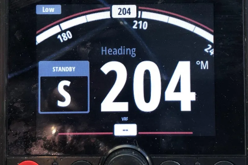  Yacht Photos Pics Digital compass display showing heading 204&deg;M on Osprey 30 Fisherman, 2017 model.