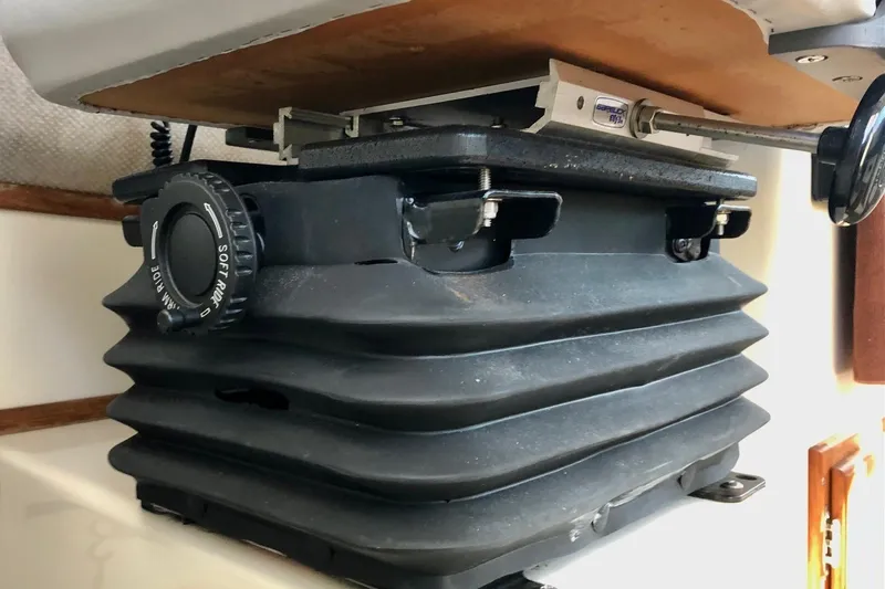  Yacht Photos Pics Adjustable seat suspension system on a 2017 Osprey 30 Fisherman boat.