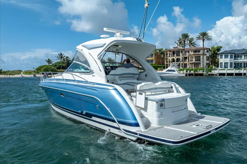  Yacht Photos Pics 2022 Formula 40 Performance Cruiser on water, showcasing sleek design and luxury features.