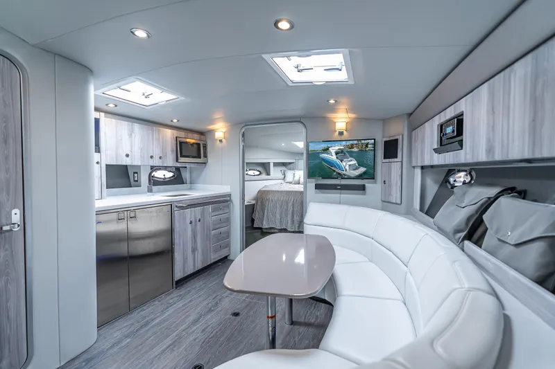  Yacht Photos Pics Luxurious interior of 2022 Formula 40 Performance Cruiser with modern amenities and elegant design.