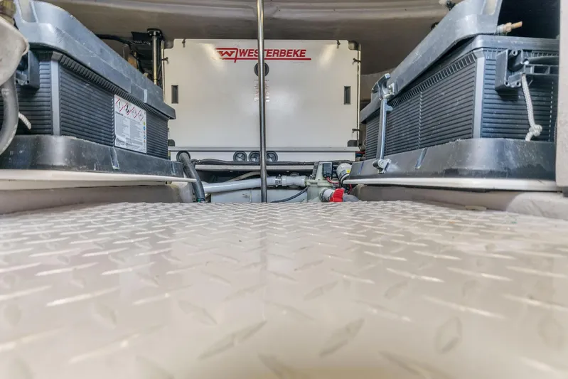  Yacht Photos Pics Engine room of a 2002 Sea Ray 550 Sundancer with Westerbeke generator.