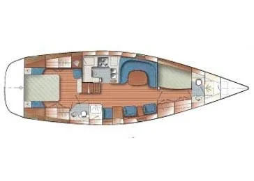 Escapade Yacht Photos Pics 2-Cabin layout.