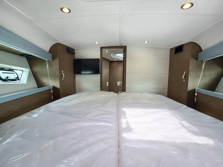 Rio Yacht Photos Pics Luxurious cabin interior of 2019 Beneteau Gran Turismo 40 yacht with modern amenities.