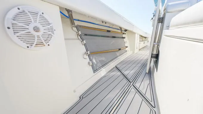 Reel Addiction Yacht Photos Pics HCB Suenos 53 yacht deck, 2016 model, featuring sleek design and modern amenities.