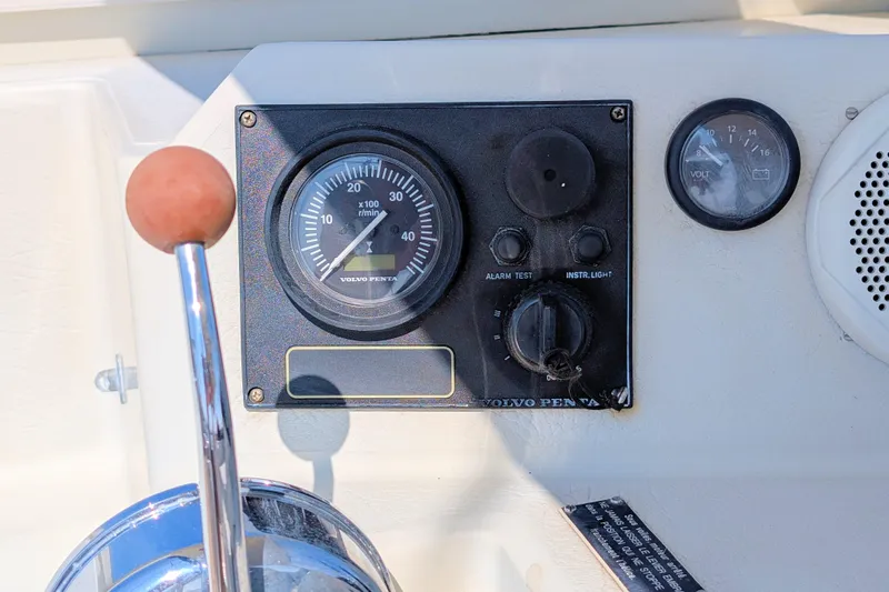 Iteration Yacht Photos Pics Control panel of a 1994 Amel 53 Super Maramu sailboat with Volvo Penta gauges.