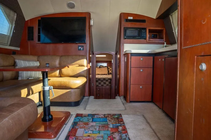  Yacht Photos Pics Interior of 2004 Luhrs 36 Convertible yacht with cozy seating and modern amenities.