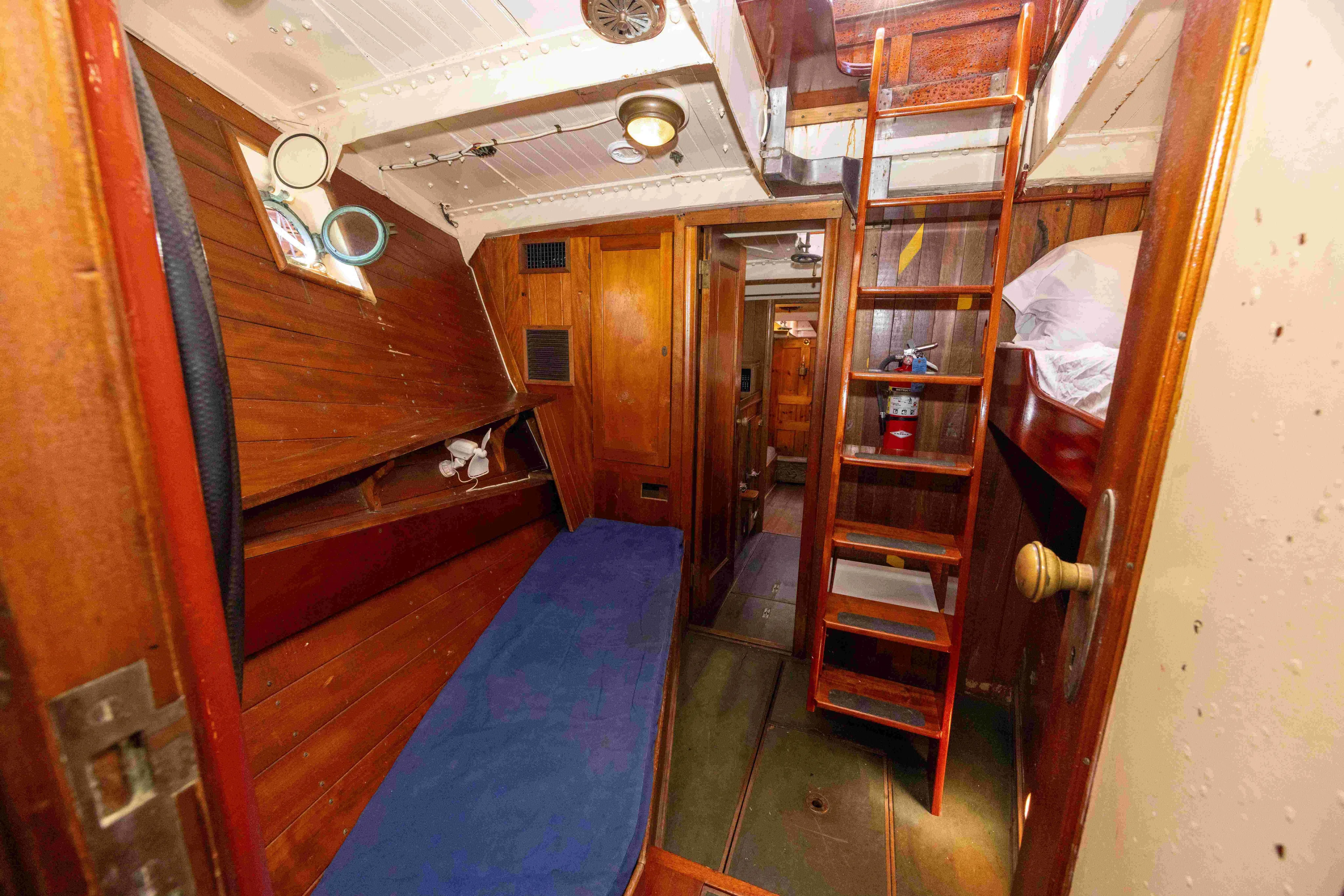 Little Vigilant Yacht Photos Pics crew cabin aft view with companionway to deck