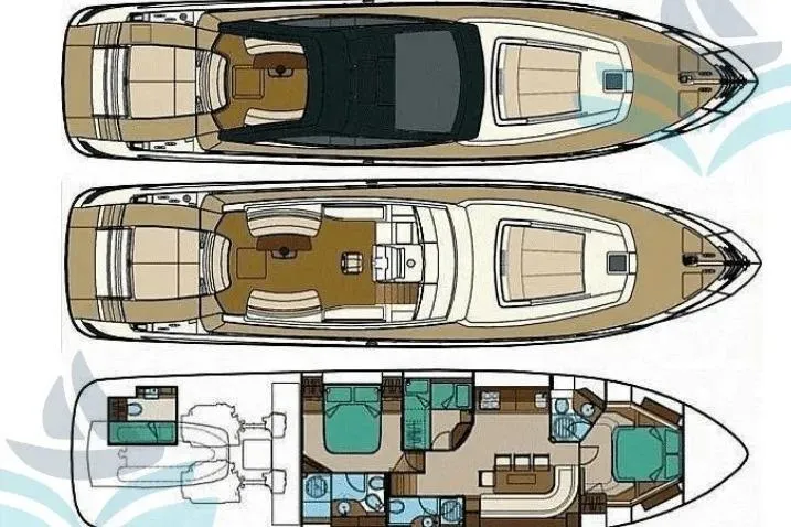  Yacht Photos Pics Floor plan of 2007 Ferretti Yachts Riva 63 Vertigo luxury yacht.