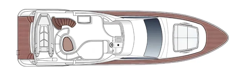 Vea Yacht Photos Pics Top view layout of a 2008 Azimut 75 yacht, showcasing deck and interior design.