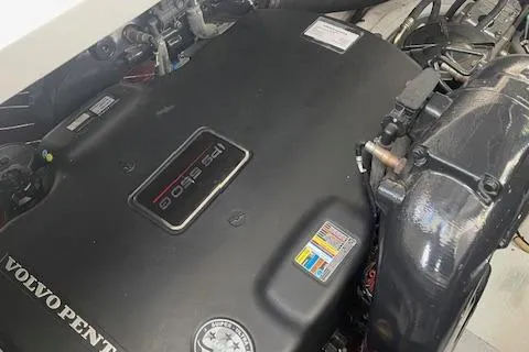  Yacht Photos Pics 2011 Cruisers Yachts 360 Express engine compartment with Volvo Penta engine.