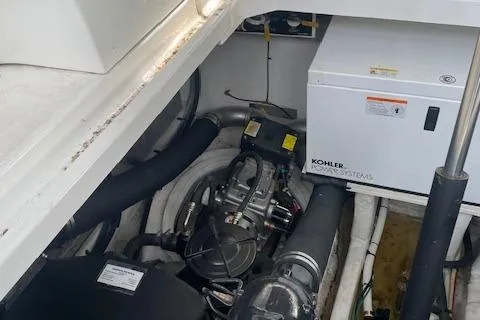 Yacht Photos Pics Engine compartment of 2011 Cruisers Yachts 360 Express with Kohler power system.