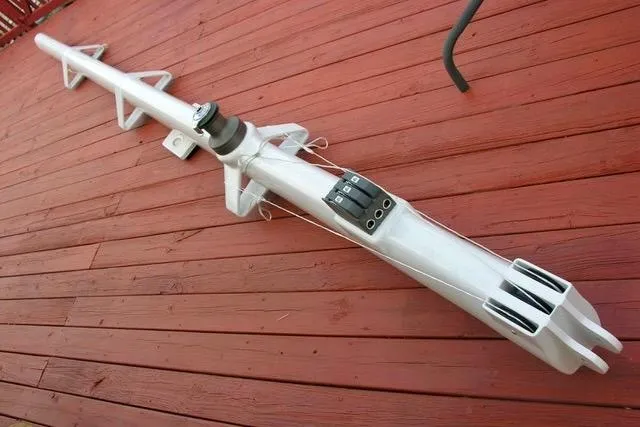 Wingnut Yacht Photos Pics Hughes 40 sailboat mast on wooden deck, 2012 model.