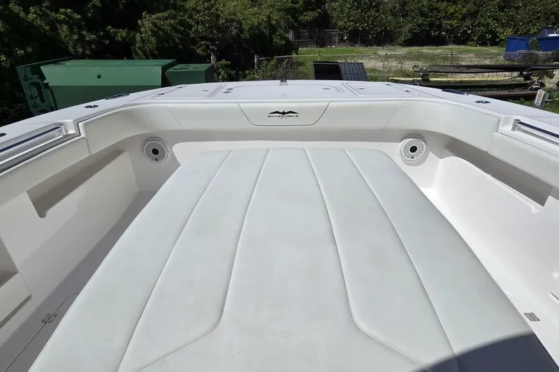 Hit N Run Yacht Photos Pics 2020 Invincible 35 Catamaran interior, featuring spacious seating and sleek design.