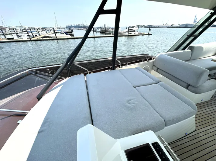 Perpetually Investing Yacht Photos Pics Prestige 520 yacht 2022 model with spacious deck and marina view.