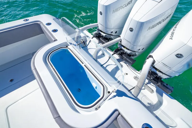  Yacht Photos Pics 2025 Invincible 39 Open Fisherman boat with Mercury engines and livewell.