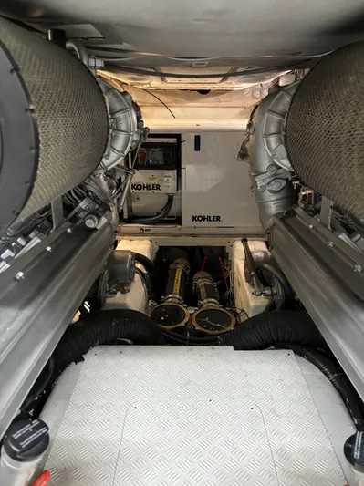  Yacht Photos Pics Engine room of 2005 Baia Atlantica 78 yacht with Kohler generators.