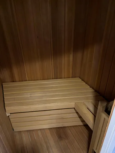  Yacht Photos Pics Wooden sauna interior on a 2005 Baia Atlantica 78 yacht.