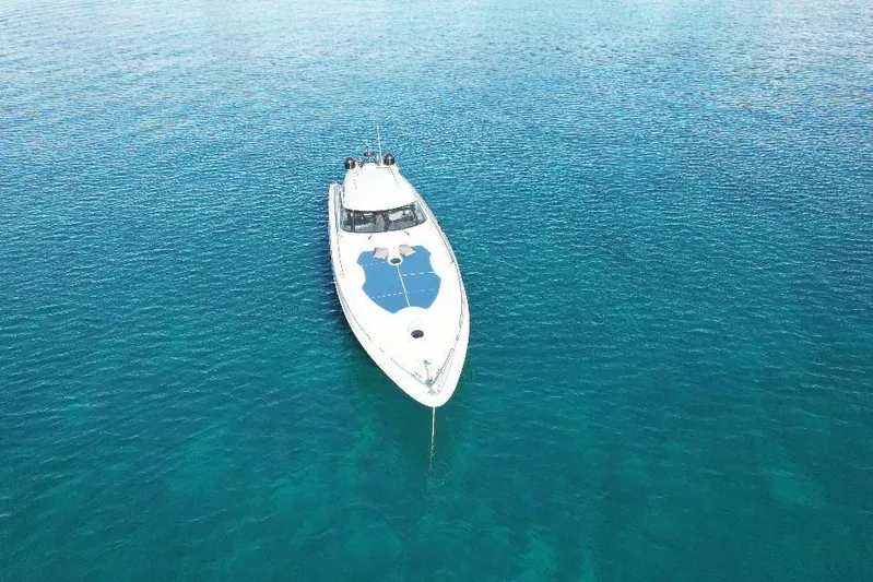  Yacht Photos Pics Luxury Baia Atlantica 78 yacht from 2005 on clear blue water.