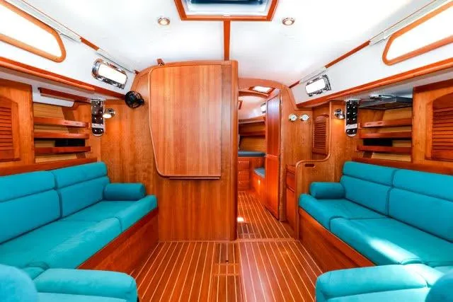 White Rose Yacht Photos Pics Main salon with dinette table folded up