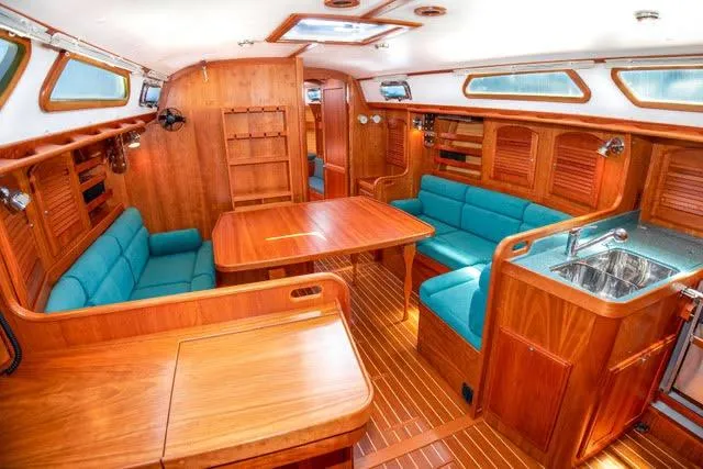 White Rose Yacht Photos Pics Luxurious varnished teak interior&nbsp;