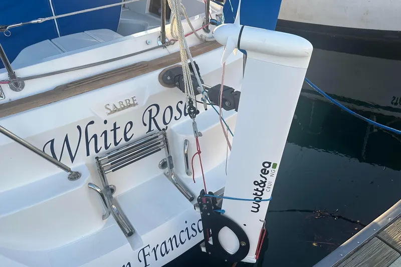 White Rose Yacht Photos Pics 2004 Sabre 426 sailboat "White Rose" docked in San Francisco marina.