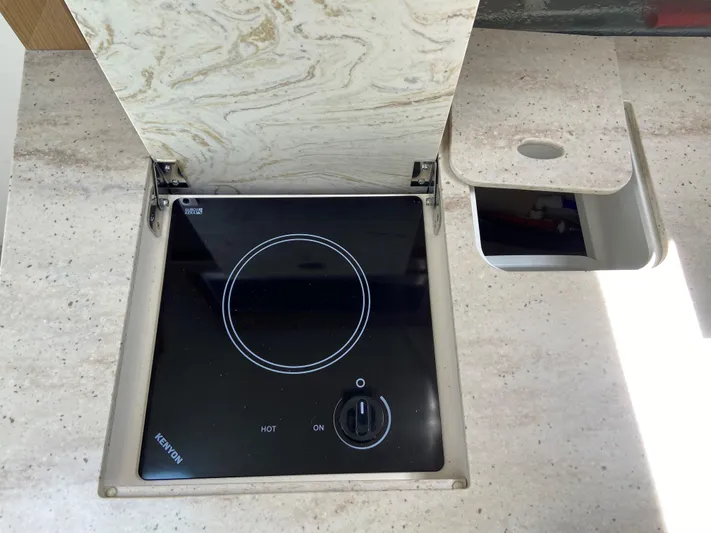  Yacht Photos Pics Built-in stove on 2017 Formula 350 Sun Sport boat.