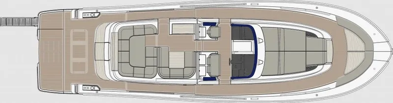 Bluegame 62 Yacht Photos Pics Top view layout of 2019 Bluegame BG62 yacht, showcasing deck and interior design.
