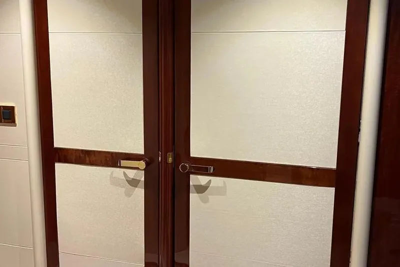  Yacht Photos Pics Wooden interior doors on 2004 Lazzara SC Motor Yacht.