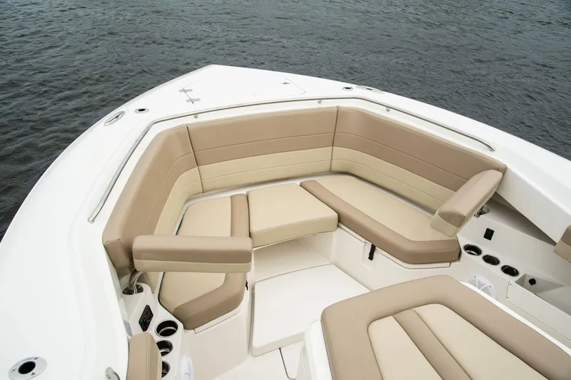  Yacht Photos Pics Sailfish 360 CC 2022 with luxurious seating arrangement on the water.
