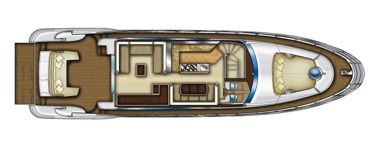 Elena I Yacht Photos Pics Top view layout of 2013 Azimut 64 yacht interior design.