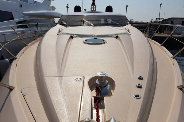  Yacht Photos Pics 2008 Sunseeker Predator 72 yacht deck, showcasing sleek design and luxury features.