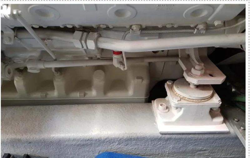  Yacht Photos Pics Engine component of a 2008 Sunseeker Predator 72 yacht, showcasing mechanical details.